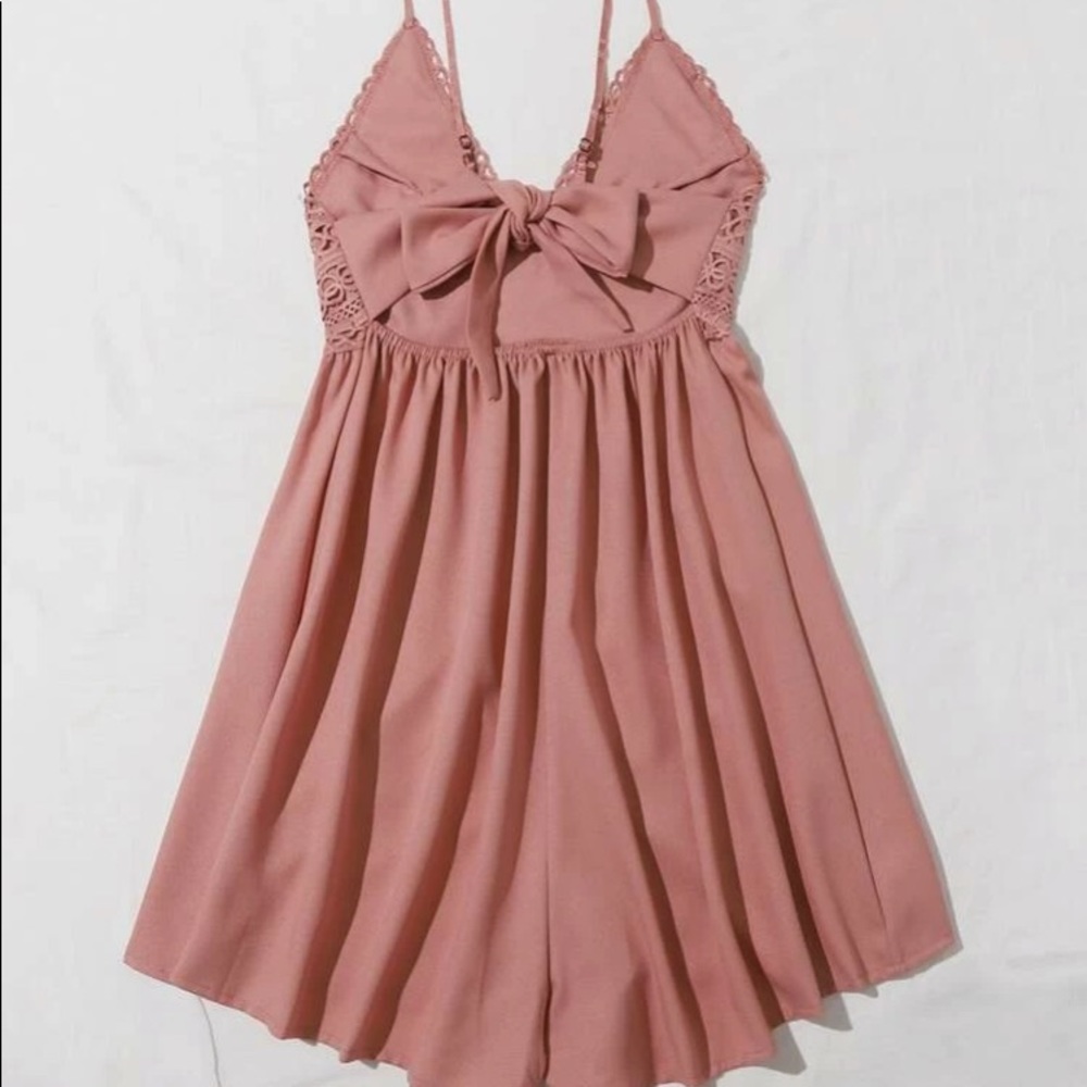 (Brand New) Lace Romper With tied/open back